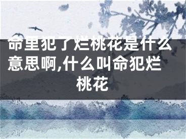 命里犯了烂桃花是什么意思啊,什么叫命犯烂桃花