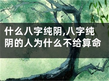 什么八字纯阴,八字纯阴的人为什么不给算命