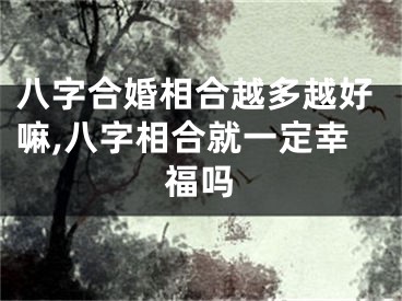 八字合婚相合越多越好嘛,八字相合就一定幸福吗