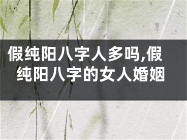 假纯阳八字人多吗,假纯阳八字的女人婚姻