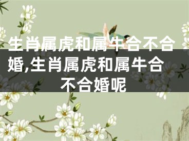 生肖属虎和属牛合不合婚,生肖属虎和属牛合不合婚呢