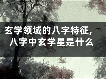 玄学领域的八字特征,八字中玄学星是什么
