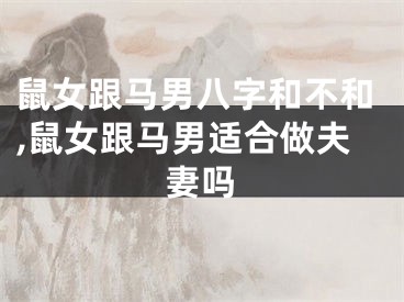 鼠女跟马男八字和不和,鼠女跟马男适合做夫妻吗