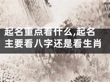 起名重点看什么,起名主要看八字还是看生肖