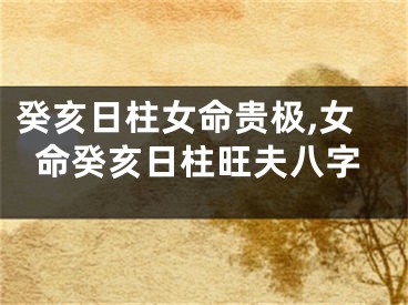 癸亥日柱女命贵极,女命癸亥日柱旺夫八字