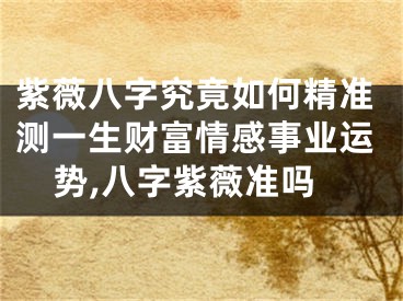 紫薇八字究竟如何精准测一生财富情感事业运势,八字紫薇准吗
