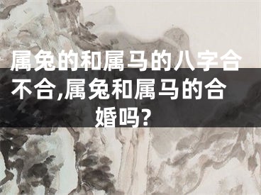 属兔的和属马的八字合不合,属兔和属马的合婚吗?