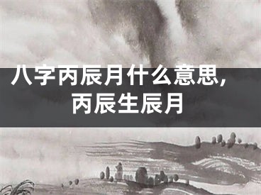 八字丙辰月什么意思,丙辰生辰月