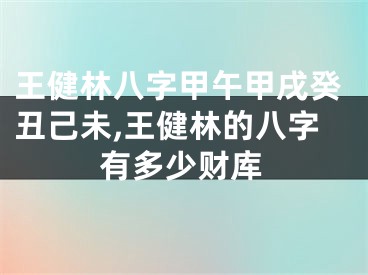 王健林八字甲午甲戌癸丑己未,王健林的八字有多少财库