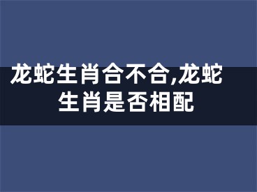 龙蛇生肖合不合,龙蛇生肖是否相配