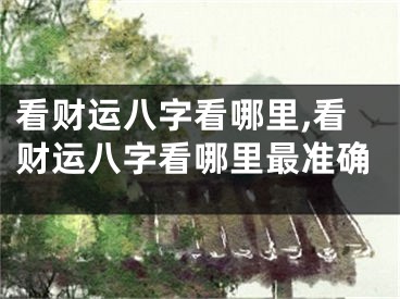 看财运八字看哪里,看财运八字看哪里最准确