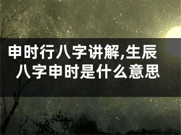 申时行八字讲解,生辰八字申时是什么意思