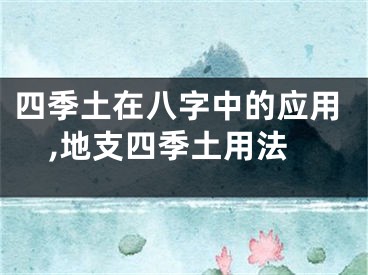 四季土在八字中的应用,地支四季土用法