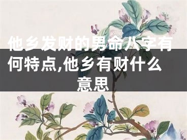 他乡发财的男命八字有何特点,他乡有财什么意思