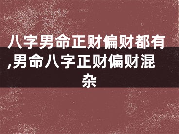 八字男命正财偏财都有,男命八字正财偏财混杂