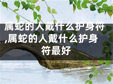 属蛇的人戴什么护身符,属蛇的人戴什么护身符最好