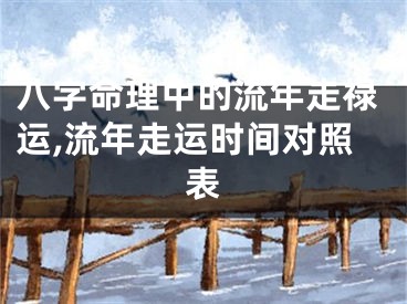 八字命理中的流年走禄运,流年走运时间对照表
