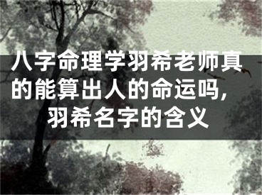 八字命理学羽希老师真的能算出人的命运吗,羽希名字的含义