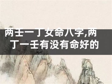 两壬一丁女命八字,两丁一壬有没有命好的