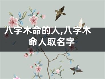 八字木命的人,八字木命人取名字
