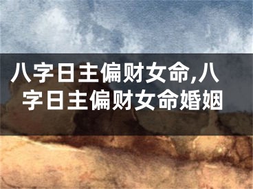 八字日主偏财女命,八字日主偏财女命婚姻