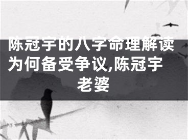 陈冠宇的八字命理解读为何备受争议,陈冠宇老婆