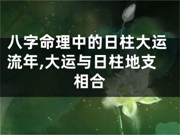 八字命理中的日柱大运流年,大运与日柱地支相合