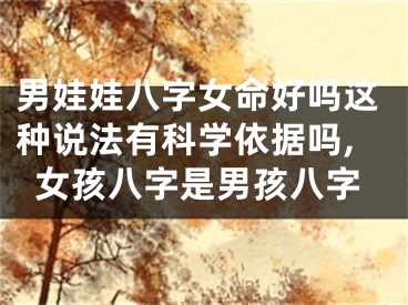 男娃娃八字女命好吗这种说法有科学依据吗,女孩八字是男孩八字