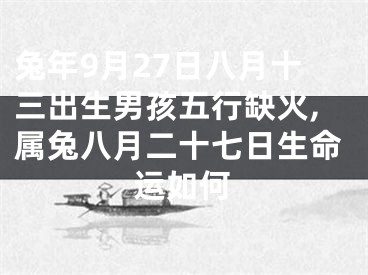 兔年9月27日八月十三出生男孩五行缺火,属兔八月二十七日生命运如何