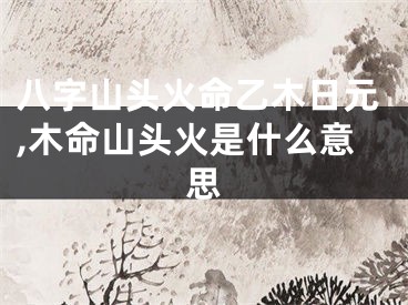 八字山头火命乙木日元,木命山头火是什么意思