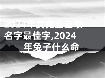 2024年女兔宝宝取名字最佳字,2024年兔子什么命