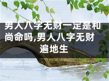 男人八字无财一定是和尚命吗,男人八字无财遍地生