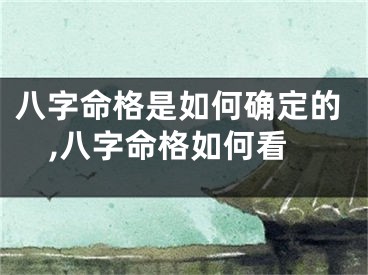 八字命格是如何确定的,八字命格如何看