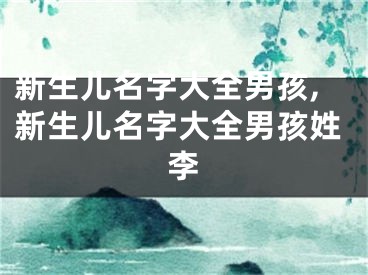 新生儿名字大全男孩,新生儿名字大全男孩姓李