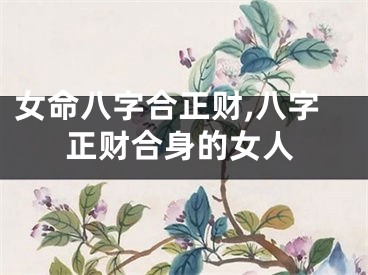 女命八字合正财,八字正财合身的女人