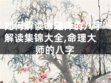 如何解读命理师的八字解读集锦大全,命理大师的八字