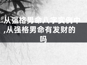 从强格男命八字实例中,从强格男命有发财的吗