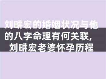 刘畊宏的婚姻状况与他的八字命理有何关联,刘畊宏老婆怀孕历程