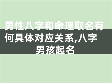 男性八字和命理取名有何具体对应关系,八字男孩起名