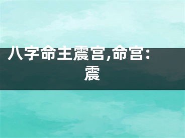八字命主震宫,命宫:震
