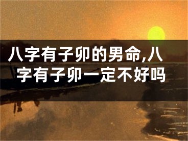 八字有子卯的男命,八字有子卯一定不好吗