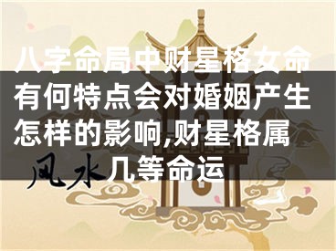 八字命局中财星格女命有何特点会对婚姻产生怎样的影响,财星格属几等命运