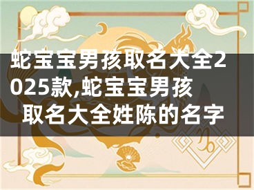 蛇宝宝男孩取名大全2025款,蛇宝宝男孩取名大全姓陈的名字
