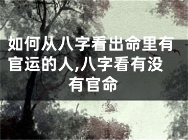 如何从八字看出命里有官运的人,八字看有没有官命