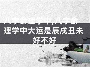 八字命理学中,八字命理学中大运是辰戌丑未好不好