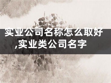 实业公司名称怎么取好,实业类公司名字