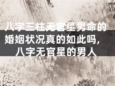 八字三柱无官星男命的婚姻状况真的如此吗,八字无官星的男人
