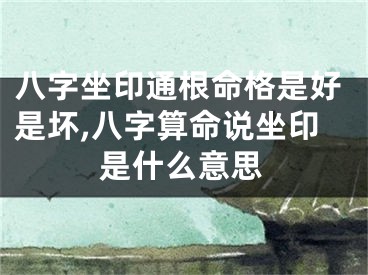 八字坐印通根命格是好是坏,八字算命说坐印是什么意思