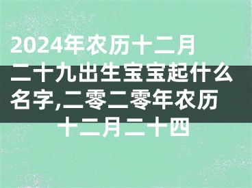 2024年农历十二月二十九出生宝宝起什么名字,二零二零年农历十二月二十四