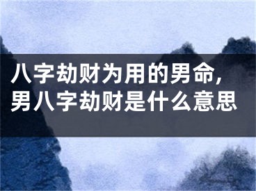 八字劫财为用的男命,男八字劫财是什么意思